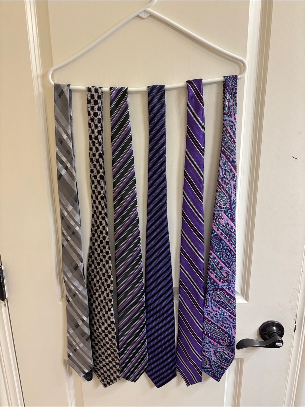 Assorted Purple Stripe and Pattern Men's Neckties - Classic Dress Ties - 6 pack